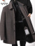 啄木鸟（TUCANO）春秋冬装毛呢大衣男士外套中长款加绒加厚羊毛呢子中老年外套 灰色(加绒内里)可拆卸门襟(不可 170/M适合体重80-95斤