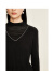 音儿（YINER）专选女装冬季复古小高领拼接网纱黑色显瘦连衣裙 黑色 36