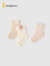 童泰（TONGTAI）婴儿袜子男女宝宝提花网眼中筒袜儿童无痕袜头宽口袜3双装 白粉 1-3岁