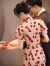 浪莎（LangSha）旗袍敬酒服2024新款新中式新娘酒红色显瘦包臀结婚气质订婚礼服女 印花短袖 XS