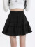 莫代尔法式荷叶边半身裙女2024夏季新款时尚高腰显瘦小个子蛋糕短裙子 黑色 S