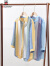 AEMAPE竖条纹纯亚麻七分袖衬衫男夏季薄款纯麻衬衣男设计感小众潮衬衫 蓝色七分袖/1828 XXL155-165斤