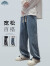 顶峰保罗（Dingfengbaoluo）牛仔裤男春夏季复古直筒宽松阔腿美式休闲长裤子DFS808中蓝L