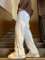 NEW OR MODE美式重磅拉链卫裤男冬季加绒加厚直筒休闲长裤高街微喇运动裤子男 白色(加绒) XL