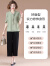 俞兆林（YUZHAOLIN）气质妈妈夏装上衣服中年妇女装短袖小衫中老年人时尚两件套装 绿色(上衣+黑色阔腿裤) 3XL (建议125-140斤)