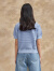 播（broadcast）小香风针织开衫女商场同款春夏气质温柔短袖薄款毛衣DDR2UD5450 B10月蓝 M