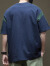 真维斯（Jeanswest）T恤男夏季潮流日系拼接撞色重磅纯棉短袖男士宽松大码男款潮 宝蓝色 XL 体重145-160斤