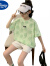 迪士尼（Disney）女童短袖T恤夏装2024新款韩版儿童大童薄款时髦洋气上衣童装潮牌 绿色 100cm适合90-100cm3-4岁