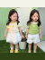宫钰悦女宝宝短袖T恤夏新款婴儿T恤小童方领上衣洋气时髦 绿白条纹 方领T恤 80 建议身高(70-80cm)