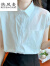 热风麦冰丝短袖衬衫女士夏季2024新款法式宽松飞飞袖薄款百搭上衣衬衣 白色 M 91-105