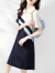 桂雪格夏季短袖连衣裙女装2024新款韩版显瘦潮流气质中长款针织polo裙子 粉色 L（105-115斤）