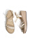 红蜻蜓凉鞋女2024夏季新款一字带坡跟女鞋女士软底中年妈妈凉鞋WFK24035 米白色 37