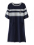 皮尔卡丹夏季休闲短袖连衣裙女装2024新款韩版宽松中长款卫衣女士气质裙子 藏青色 3XL（145-160斤）