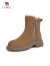 骆驼（CAMEL）冬季新款加绒加厚靴子女厚底棉鞋保暖舒适雪地靴女 L23W007115驼色 35