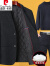 皮尔卡丹（pierre cardin）男士外套新款2023西服爸爸40岁加厚50秋冬季60西装套装 黑灰色+毛衣+长裤 170/M(适合80-100斤)