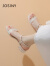 卓诗尼（Josiny）凉鞋女2024夏季新款时尚仙女风高跟鞋气质百搭配裙子粗跟水晶凉鞋 米白色 跟高3.5cm 36