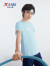 特步（XTEP）儿童童装夏季短T中国航天联名短袖针织衫 天际蓝 175cm