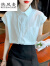 热风麦冰丝短袖衬衫女士夏季2024新款法式宽松飞飞袖薄款百搭上衣衬衣 白色 M 91-105
