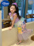 迪士尼（Disney）儿童节礼物女童美人鱼连衣裙2024新款人鱼姬鱼尾裙洋气礼服裙儿童 紫色裙子+亮片斗篷 150cm