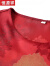 恒源祥贵夫人高端香云纱真丝上衣中老年女夏季中袖t恤衫大码妈妈套装 红色上衣 L 90-105斤