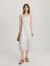 ELLE白色绣花吊带气质连衣裙女2024春装新款高级感独特小众裙子 白色 S