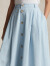 Polo Ralph Lauren 拉夫劳伦 女装 24春正面纽扣棉青年布半身裙RL25333 450-青年布蓝色 6