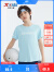 特步（XTEP）儿童童装夏季短T中国航天联名短袖针织衫 天际蓝 175cm