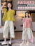 迪士尼（Disney）品牌童装女童夏装套装短袖娃娃衫洋气两件套女孩夏季儿童时髦套装 黄色 120cm