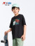 特步（XTEP）儿童童装夏季短T中国航天联名短袖针织衫 正黑色 160cm