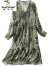 啄木鸟（TUCANO）真丝桑蚕丝连衣裙2023夏女新款高端贵夫人法式裙复古洋气绿色豹纹 苔绿色 4XL建议145-160斤