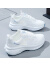 鸿思麟伊（HONGSILINYI）新款网鞋2023夏季厚底增高飞织鞋运动学生镂空百搭鞋 白色 35