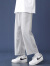 SEMIRHAL灰色卫裤男士夏季垂感宽松直筒裤春秋款百搭休闲运动九分男生 灰色 XL