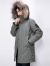 鸭鸭（YAYA）羽绒服男士中长款加厚保暖大毛领冬季潮新款品牌外套D 蓝灰色 195
