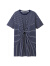 班尼路（Baleno）女连衣裙收腰显瘦气质时尚圆领不规则撞色条纹中长款裙 01W蓝白条纹 M