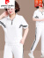 皮尔卡丹（pierre cardin）年轻女士夏装运动服套装洋气中年妇女两件装中年短袖优雅简约 白T+白裤-七分裤套装 M70-95斤