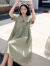 索宛亦（SUOWANYI）02ins女装超火韩式复古领仙女连衣裙薄款年气质显瘦小众茶歇裙子 绿色 M