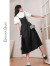 BANANA BABY2022年夏新款黑色吊带裙女法式气质小众感连衣裙D222LY190 黑色 L
