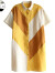 弄堂里好质量 阳光的旋律宽松文艺撞色拼接短袖中长款衬衫裙连衣裙 黄色 M