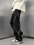 古莱登美式复古牛仔裤男春季设计感小众宽松直筒长裤欧美高街hiphop裤子 黑色 XL