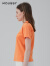 moussy 2023夏季新款彩色字母刺绣修身短款短袖T恤028GSQ90-0020 131浅橙色 00020/F