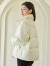 坦博尔羽绒服女短立领保暖泡芙外套时尚多色休闲宽松TD336350芝士白160
