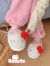 细细条（XIXITIAO）创意卡通KT猫棉拖鞋冬季可爱少女心月子鞋保暖包跟软底毛毛鞋 半包款浅粉色 30-31（内长约19.5cm）