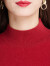 羊绒衫女100%纯山羊绒 女士半高领纯色羊绒针织打底衫女装品牌AMNCK秋冬保暖外穿毛衣女鄂尔多市产 红色 S-建议85-95斤