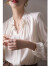 时尚穿搭IEF/愛依服 白色真丝上衣女设计感小众早秋新款九分袖法式拼接衬衫桑蚕丝衬衣 白色 XL