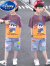 迪士尼品牌童装男童夏装短袖套装2022新款男宝宝洋气夏季棉质半袖休闲两件套衣服潮 橘色 130