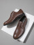 奥康（Aokang）男鞋牛皮皮鞋男士商务正装圆头系带低帮鞋子 棕色（偏大一码） 40