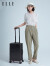 ELLE法国行李箱时尚万向轮多尺寸拉杆箱TSA密码箱女通用旅行箱 黑色 24英寸 需托运