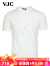 威杰思（VJC）2024夏季男装新款针织短袖提花烫钻时尚圆领T恤男士上衣B23BC1207 白色 S 46