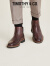 迪迈奇（TIMOTHY&CO.）男靴切尔西靴 真皮商务短靴英伦烟筒靴男 TMG65171 巧克力色 39