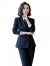 诗璐雅职业西装套装女韩版气质银行经理工作服西服马甲三件套正装 藏青色西装+衬衫+裙子 XL